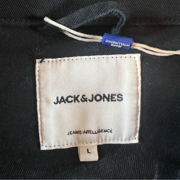 Jack & Jones Denim Jacket Men’s Size Large Black Stretch Jean Trucker Style - Picture 9 of 10